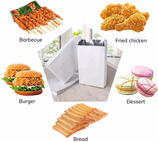 Paper Candys Foil Wax Lined Food Chicken Wings Packaging Bag