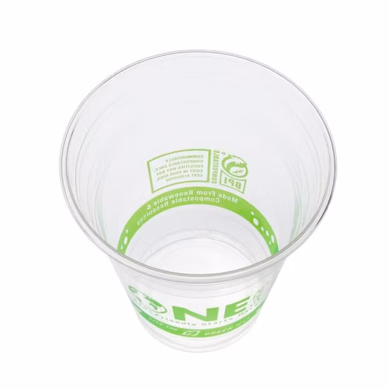 Ecologicamente correto, 100% biodegradável, compostável, PLA, amido de milho, plástico descartável, smoothie, café, copos para beber frio, atacado